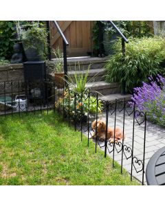 4 Panels Steel Decorative Garden Fence Interlocking