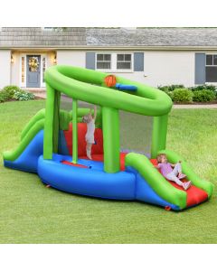 Inflatable Bounce Castle Climb Bouncy 2 Slides with Basketball Hoop