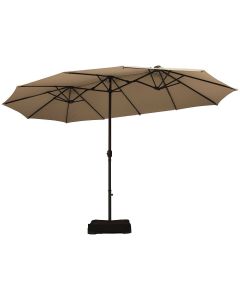 Extra Large LED Patio Double-Sided Umbrella Crank Parasol