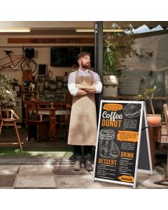 Folding A-board Sign Frame Poster Stand Double-Sided Sign Holder