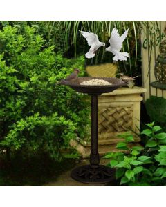 Garden Antique Birdbath Stand Pedestal Bird Feeder