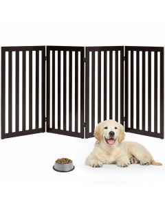 4 Panels Foldable Freestanding Pet Gate