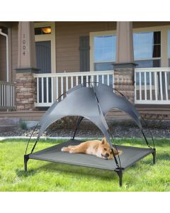 Elevated Pet Bed with Removable Canopy Grey