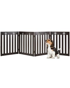 4 Panels Foldable Dog Gate with 360° Hinges