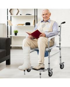 Convertible Wheelchair/ Toilet Chair with Folding Pedals