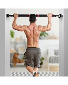 Adjustable Pull Up Bar with Safety Lock and Grooved Foam Grip