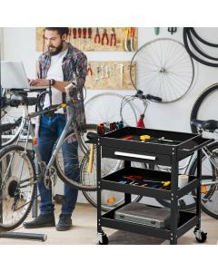 3-Tray Rolling Utility Cart Tool Organiser Trolley