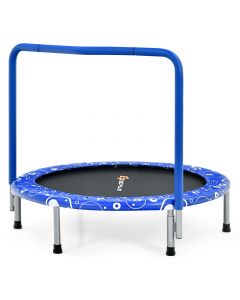 Folding Kids Trampoline with Safety Padded Cover and Full Covered Handle