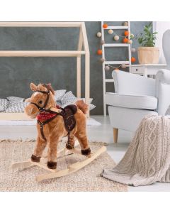 Child's Rocking Horse with Music-Brown