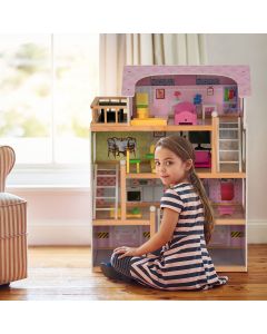 Wooden Doll's House with Accessories