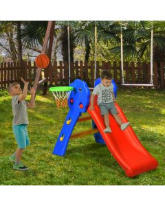 Folding Child's First Slide with Basketball Hoop
