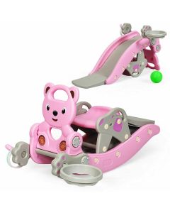 4 In 1 Children Rocking Horse Playground Slide Climber with Games