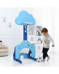 3-in-1 Basketball Hoop Set Stand Adjustable Height