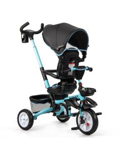 Folding Toddler Tricycle Travel System with 360° Seat and Parent Handle