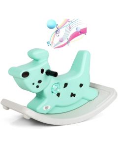 Kids Rocking Horse Toddler Ride On Toy with Grip Handles Music and Lights