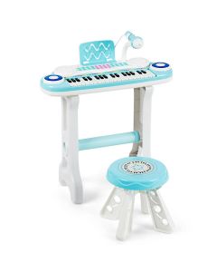 Kid's Educational Electronic Keyboard Piano with Stool & Microphone
