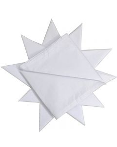 12 Pcs Men White Cotton Handkerchief 40cmx40cm for Party Tea Meeting