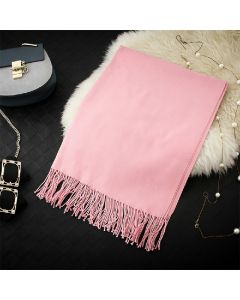Winter Cashmere Scarf Cotton Blend Shawl Soft Large Warm Neck Wrap Scarves - Pink