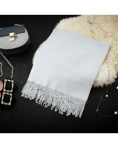 Winter Cashmere Scarf Cotton Blend Shawl Soft Large Warm Neck Wrap Scarves - Silver