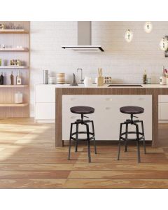 Costway Set of 2 Counter Height Bar Chairs with 360 Degree Swivel Seat for Kitchen/Cafe