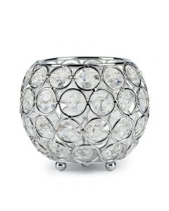 Crystal Candle Holder for Home Decorate Office Wedding Table Centerpiece - Silver