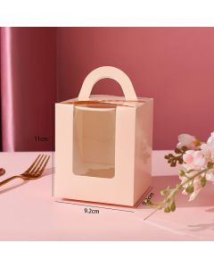 20pcs Wedding Candy Box Single Cupcake Muffin Fairy Cake Boxes with Clear Windows - Pink