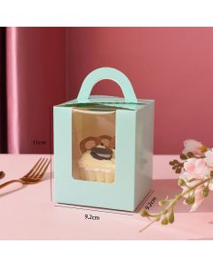 20pcs Wedding Candy Box Single Cupcake Muffin Fairy Cake Boxes with Clear Windows - Blue