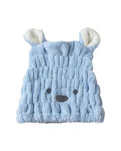 Cute Rabbit Quick Dry Hair Turban Hair Drying Towel Wrap Turban Head Hat - Blue