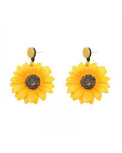 1 Pair Women Ear Stud Flower Pendant Exaggerated Dangle Drop Earrings