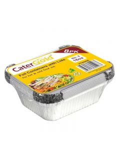 16oz Disposable Aluminum Foil Pans Food Containers with Lids Pack of 8