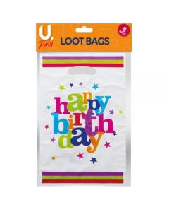 Happy Birthday Loot Bags 8pcs Disposable Birthday Gft Bag