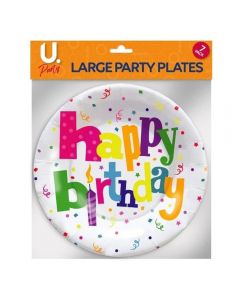 Disposable Paper Plates for Happy Birthday Large Plates 7pcs for Party Supplies Party Tableware
