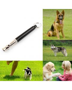 Metal Dog Puppy Pet Walking Training Whistle Ultrasonic Adjustable Sound Whistle - Black