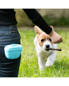 Dog Food Treat Bag Waist Storage Holder Walking Dog Training - Blue