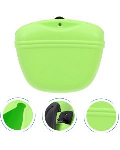 Outdoor Pet Dog Food Treat Snacks Bag Silicone Walking Dog Training Food Pockets Waist Storage Holder - Green