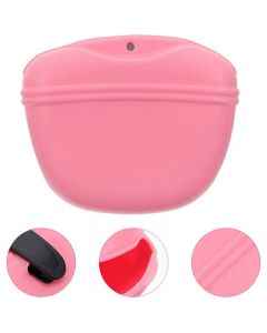 Dog Food Treat Bag Waist Storage Holder Walking Dog Training - Pink