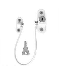 2x White Window Door Cable Restrictor Ventilator Child Safety Security Lock - White