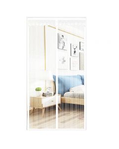 Magnetic Magic Glue Door Net Screen Bug Mosquito Fly Insect Curtain Mesh Guard - 100x210cm White