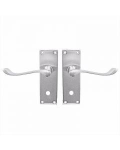 One Pair 6 inch Victorian Scroll Door Handle Chrome with Screws