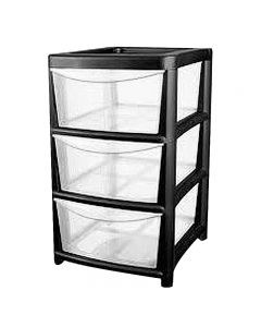 3 Tier Drawers Tower Trolley Unit Storage Box 60x36x40
