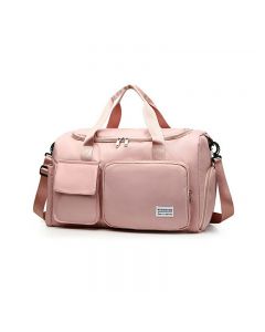 Portable Travel Lightweight Duffel Bag Sport Gym Bags Luggage Hand Carry Luggage Bag - Pink