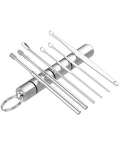 6 PCS Ear Pick Cleaning Set Spiral Tool Spoon Ear Wax Remover Curette Kit