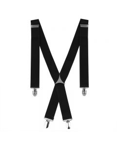 Elastic nylon 35mm wide durable and adjustable trouser braces suspender - Black