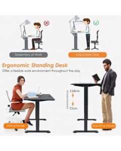 Electric Height Adjustable Standing Desk with Memory Smart Presets and Anti-Collision Function