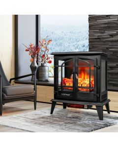 Electric Fireplace Stove Heater with Adjustable Thermostat