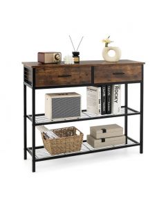 Entryway Console Table with 2 Drawers and 2-Tier Shelves