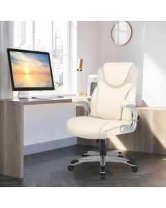 Adjustable Executive Office Chair PU Leather with Rocking Function and Armrests