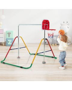 Expandable Gymnastics Bar with Basketball Hoop for Kids Juniors