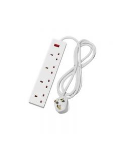 2m 4 Way Gang Single Socket Mains Power Extension Lead UK 3Pin Plug UK Socket Power Mains Plug
