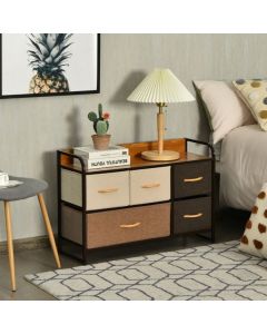 5-Drawer Dresser Storage with Foldable Fabric Drawers